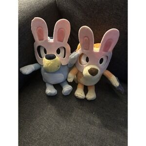 Bluey and Bingo Set Easter Bunny Glasses Plush NEW